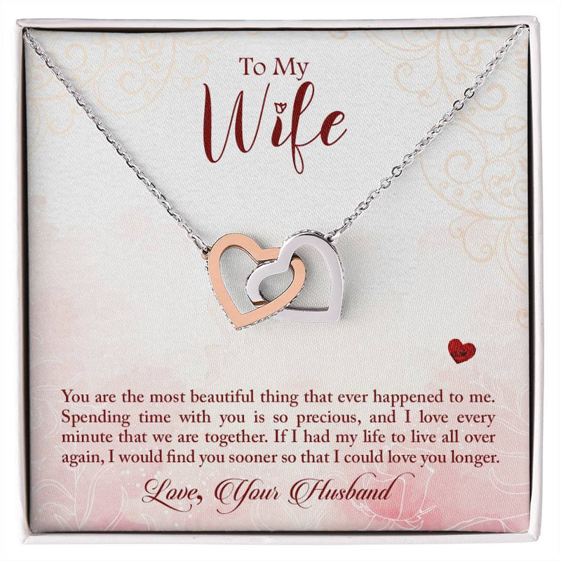 Interlocking Hearts Necklace - You Are The Most Beautiful